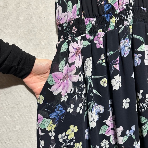 RTR Great Jones Navy Floral Neck Tie Dress - size medium - Picture 7 of 9